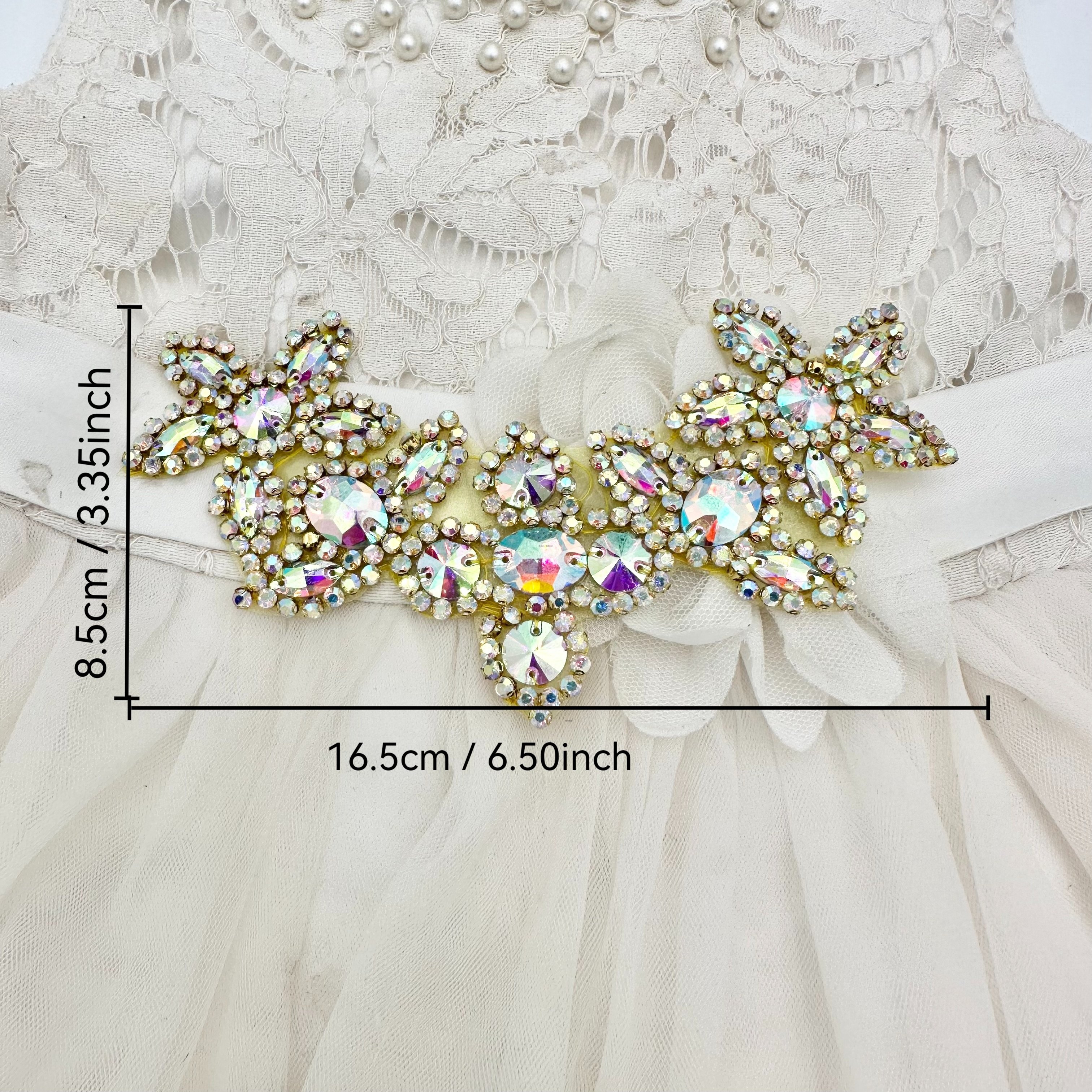 Crystal Glass Buckle Hand-Sewn Drill Flower for Dresses